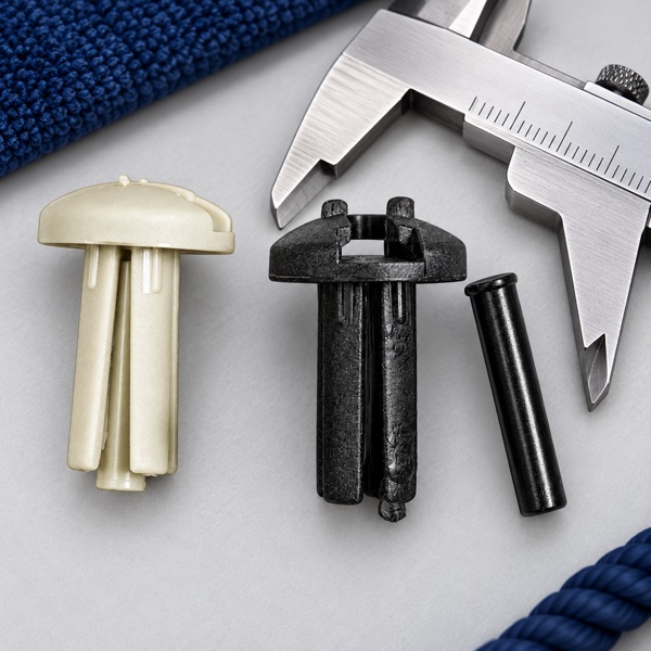 Glass-filled nylon insert anchors with a vernier caliper