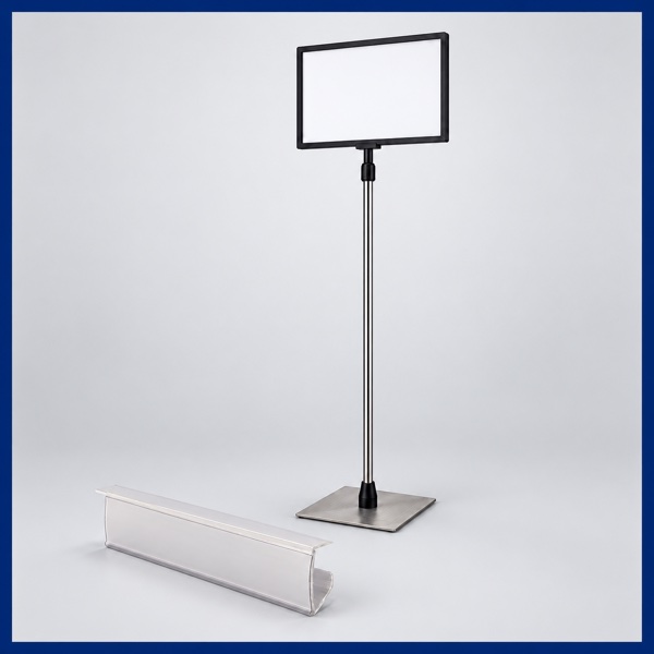 Shelf-edge label holder and adjustable display stand