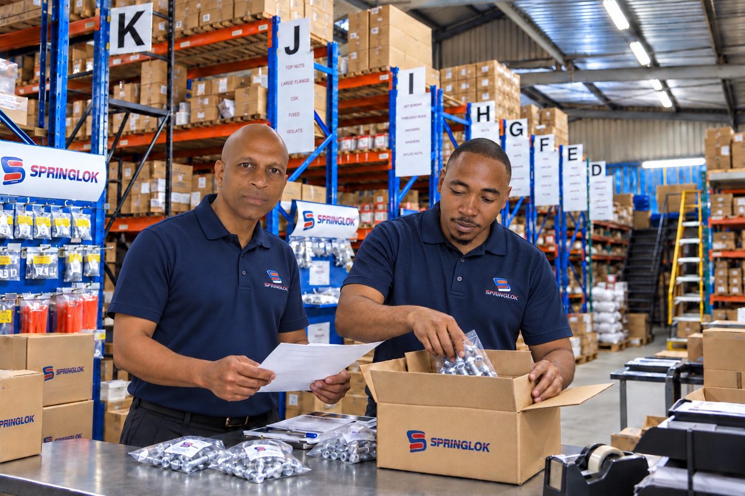 Springlok warehouse staff preparing products for dispatch