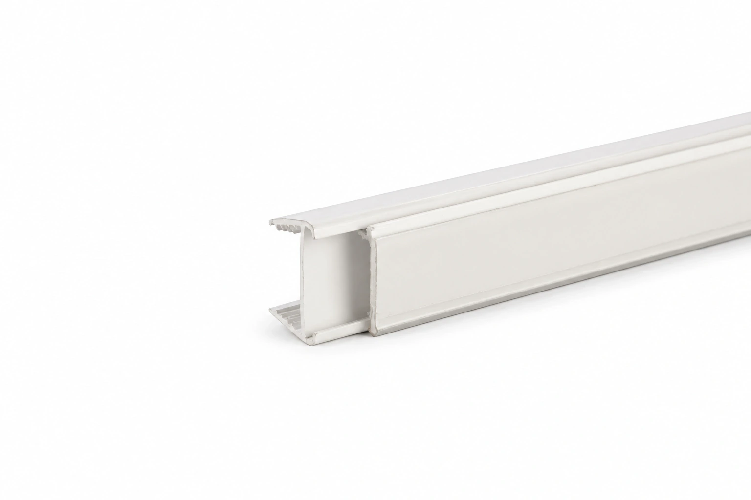 Extruded sliding clip-on track