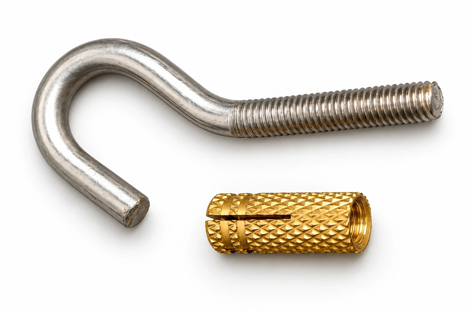 Hook j bolt & brass drop anchor