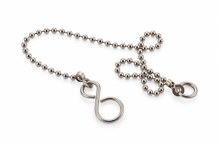 Bath chain/stainless steel ferrules