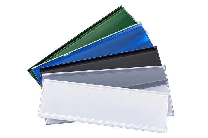 Extruded label holder with tape — Springlok product visual