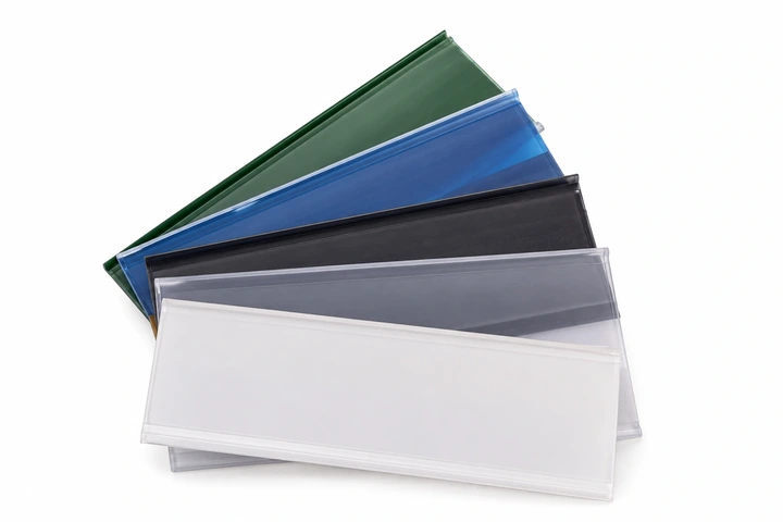 Catalogue price strip profiles in multiple colours