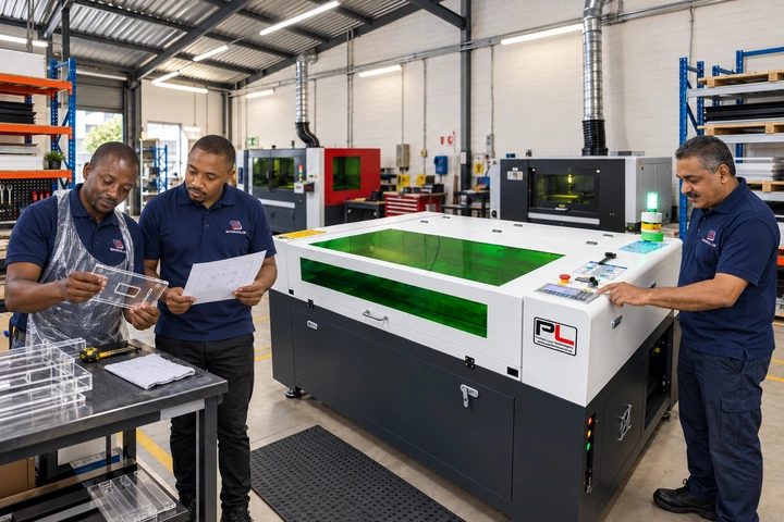 Production-area visualisation incorporating Springlok staff and the supplied laser equipment