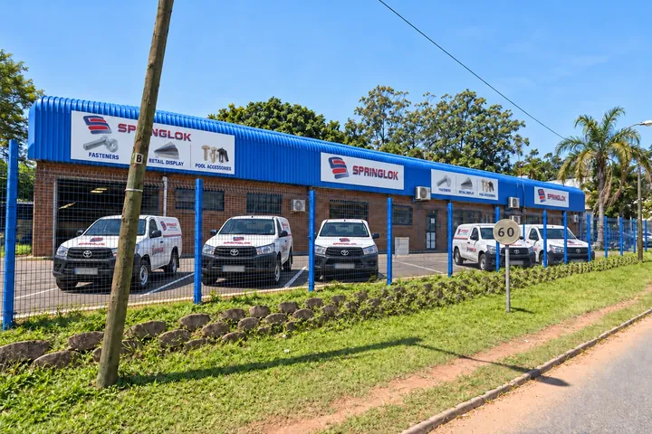 Springlok branded delivery vehicles outside the Durban premises